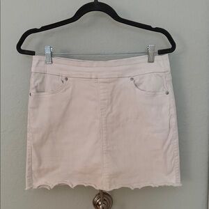 Classic White Denim Skirt